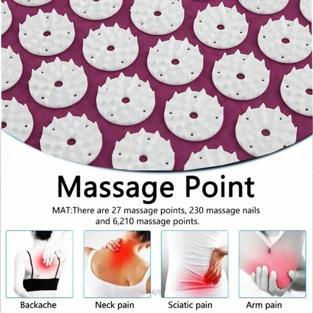 Yoga Massage Mat Acupressure Relieve Stress Back Cushion Massage