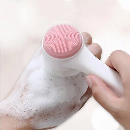 3D Double Silicone Manual Facial Cleansing Brush