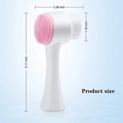 3D Double Silicone Manual Facial Cleansing Brush