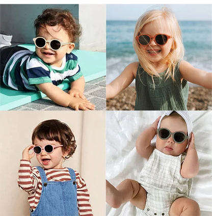 New Children Vintage Frosted Round Outdoor Sun Protection Sunglasses