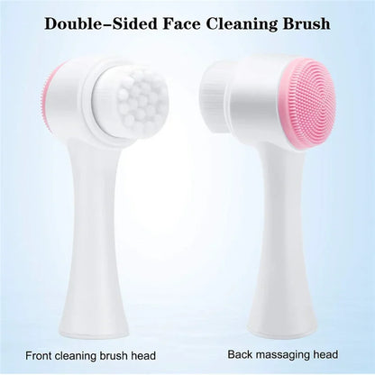 3D Double Silicone Manual Facial Cleansing Brush