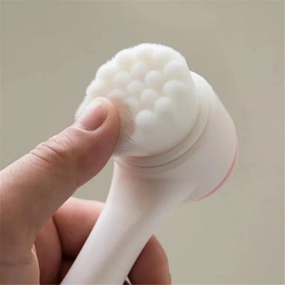 3D Double Silicone Manual Facial Cleansing Brush