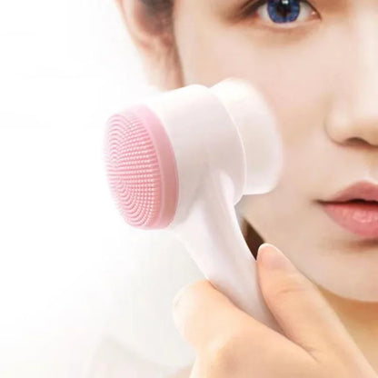 3D Double Silicone Manual Facial Cleansing Brush