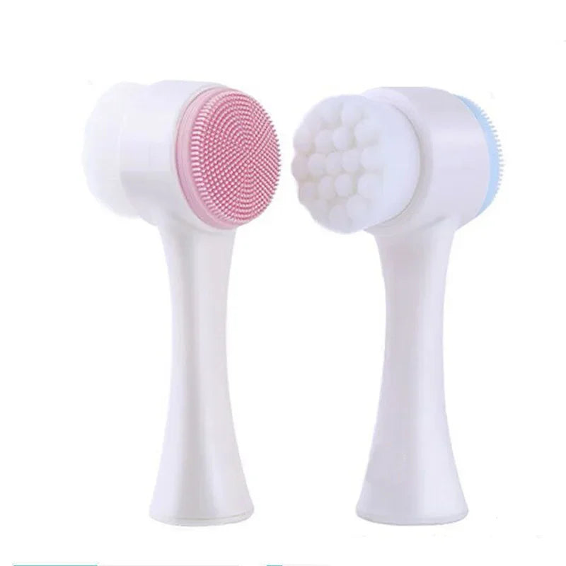 3D Double Silicone Manual Facial Cleansing Brush